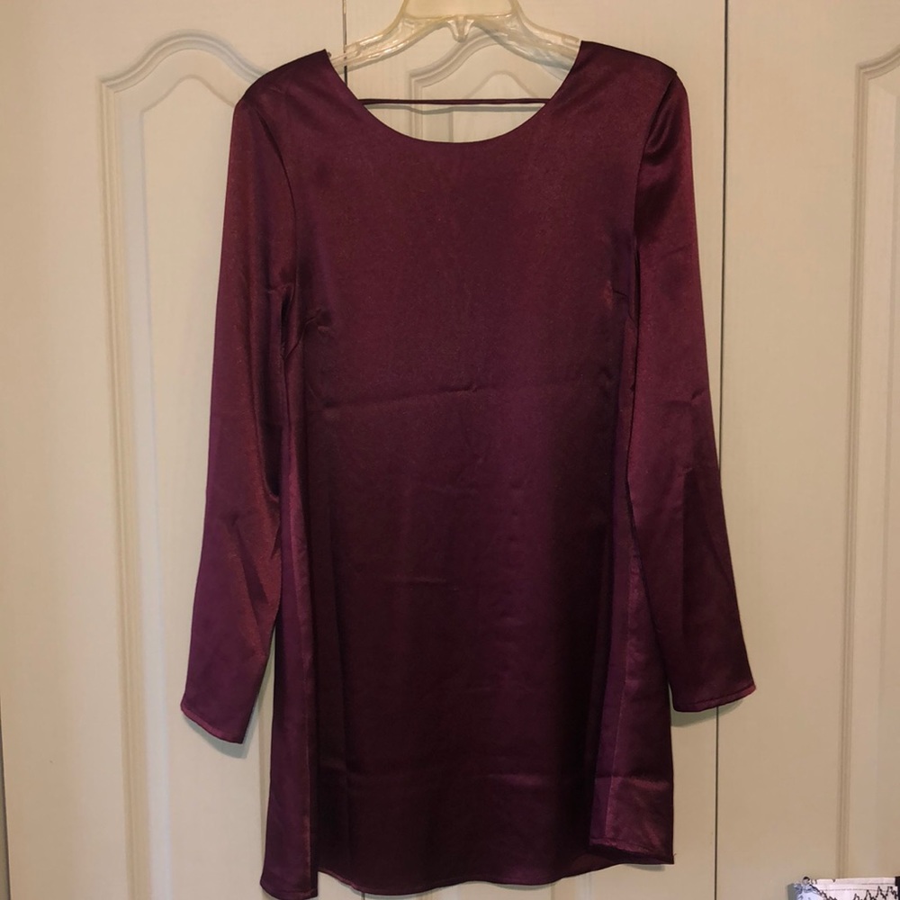 Maroon Satin Dress